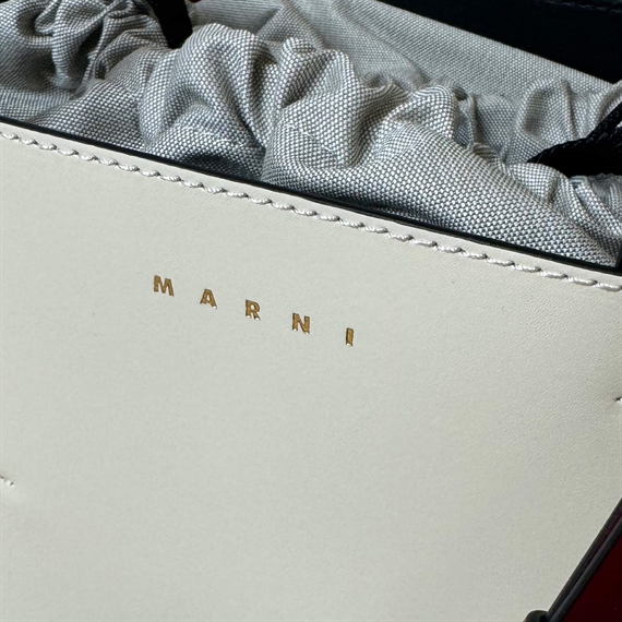 Marni Museo Small Bag, White/Green/Bordeaux